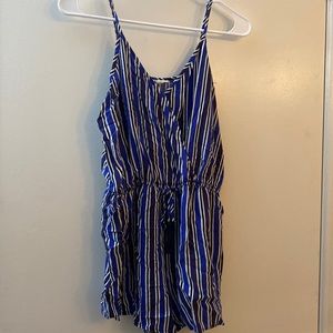 Blue and White Striped Romper, Size:M